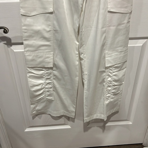 Zara women white wide leg high waist cargo pants size XS  NWT - Picture 6 of 11
